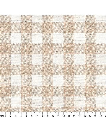 Tecido Linho Misto Xadrez Bege 70% Algodão 50cm x 1,50mt
