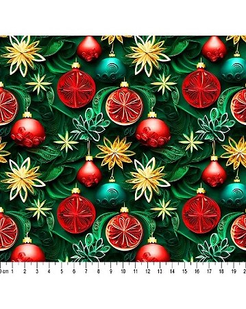 Tricoline Estampa Digital Natal 2024 (Cor 17) 50cm X 1,50mt