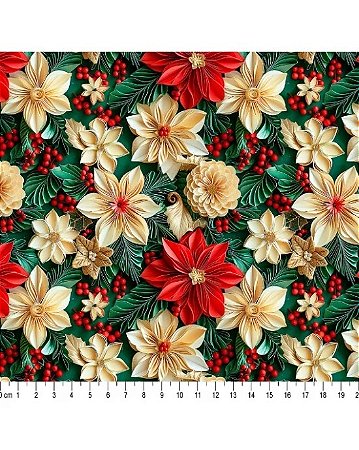 Tricoline Estampa Digital Natal 2024 (Cor 13) 50cm X 1,50mt