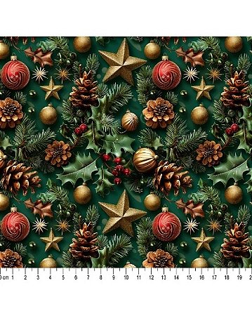 Tricoline Estampa Digital Natal 2024 (Cor 11) 50cm X 1,50mt