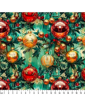 Tricoline Estampa Digital Natal 2024 (Cor 08) 50cm X 1,50mt
