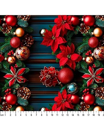 Tricoline Estampa Digital Natal 2024 (Cor 06) 50cm X 1,50mt