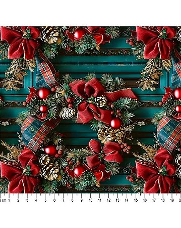 Tricoline Estampa Digital Natal 2024 (Cor 05) 50cm X 1,50mt