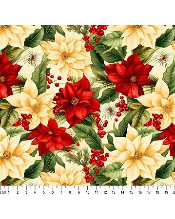 Tricoline Estampa Digital Natal 2024 (Cor 04) 50cm X 1,50mt