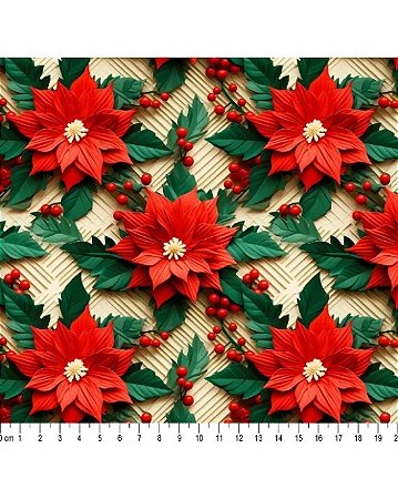 Tricoline Estampa Digital Natal 2024 (Cor 03) 50cm X 1,50mt