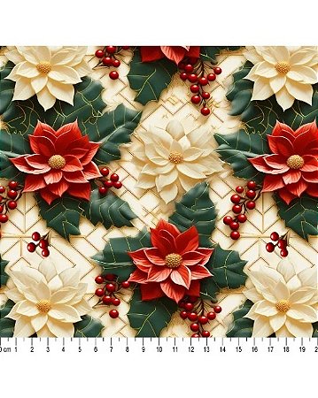 Tricoline Estampa Digital Natal 2024 (Cor 02) 50cm X 1,50mt