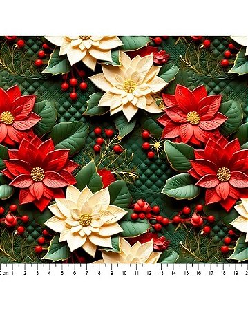 Tricoline Estampa Digital Natal 2024 (Cor 01) 50cm X 1,50mt