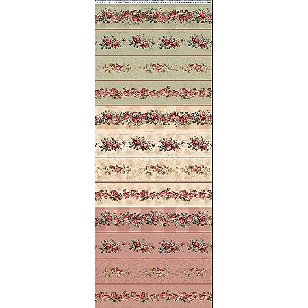 Tricoline Digital Romance Barrados, 100% Alg. 50cm x 1,50mt