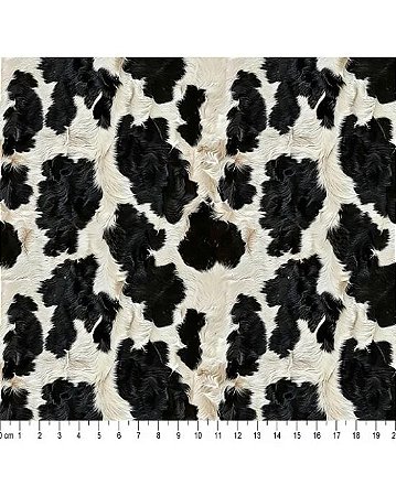 Tricoline Digital 3D Animal Print Vaca Preto (50cm x 1,50mt)