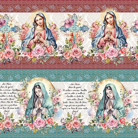 Tricoline Digital Barrado Maria, 100% Algodão, 50cm x 1,50mt