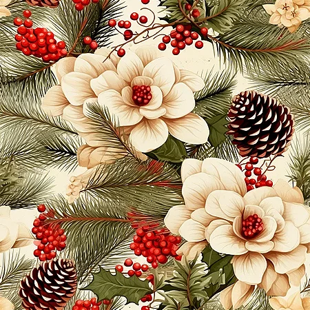 Tricoline Digital Natal Rústico 6, 100% Alg. 50cm x 1,50mt