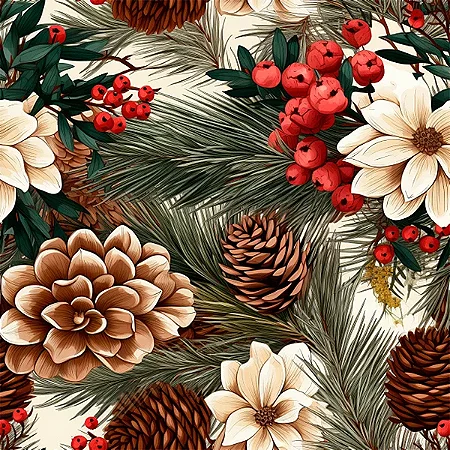 Tricoline Digital Natal Rústico 4, 100% Alg. 50cm x 1,50mt