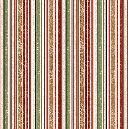 Tricoline Digital Listrado Meu Natal, 100%Alg. 50cm x 1,50mt