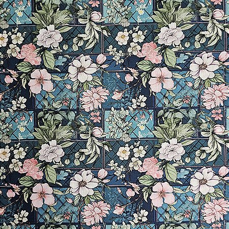 Tricoline Borboletas no Jardim 04,100% Algodão 50cm x 1,50mt