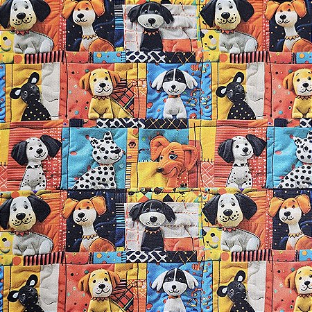 Tricoline Digital Patchpets 03, 100%Algodão, 50cm x 1,50mt