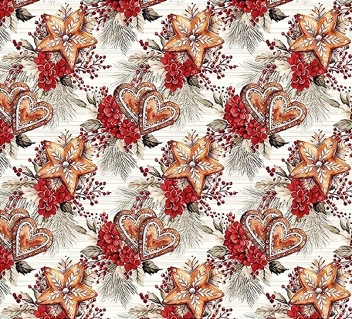 Tricoline Sweet Christmas 8, 100% Algodão, 50cm x 1,50mt