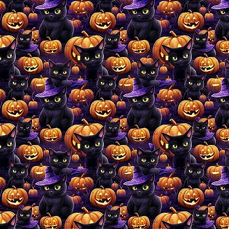 Tricoline Digital Halloween 43, 100% Algodão, 50cm x 1,50mt
