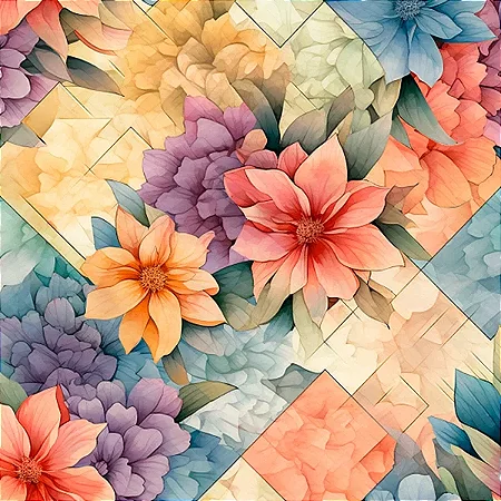 Tricoline Digital Vitral 2, 100%Algodão, 50cm x 1,50mt