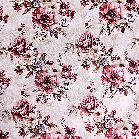Tricoline Digital Maria Antonieta 02, 100%Alg. 50cm x 1,50mt