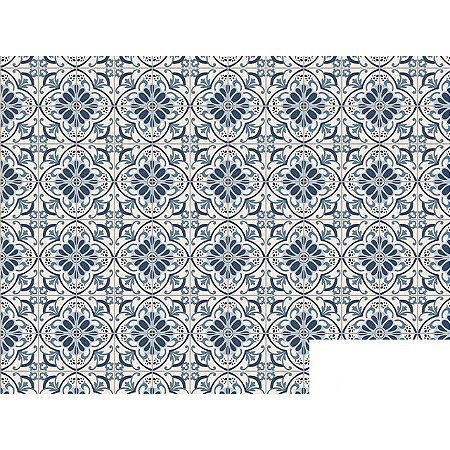 Tecido Tricoline Azulejo Português 01, 100%Alg 50cm x 1,50mt