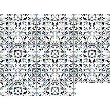 Tecido Tricoline Azulejo Português 02, 100%Alg 50cm x 1,50mt