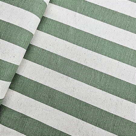 Cotton Linen Listrado G Verde Oliva, 50cm x 1,52mt