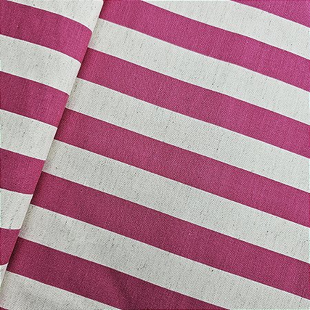 Cotton Linen Listrado G Pink 80%Alg. 20%Linho, 50cm x 1,52mt