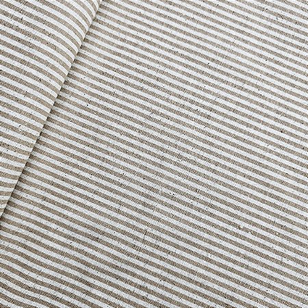 Cotton Linen Listrado Bege, 80%Alg. 20%Linho, 50cm x 1,52mt