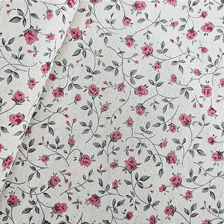 Cotton Linen Floral 80% Algodão 20% Linho, 50cm x 1,52mt