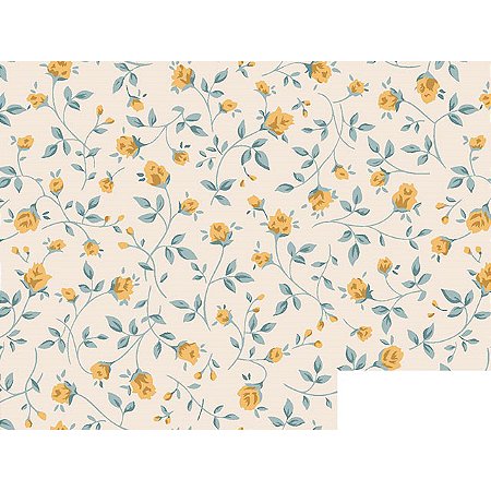 Cotton Linen Floral 80% Algodão 20% Linho, 50cm x 1,52mt