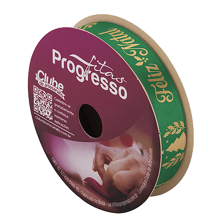 Fita De Cetim Frase Feliz Natal Verde, 15mm - Peça 10mt