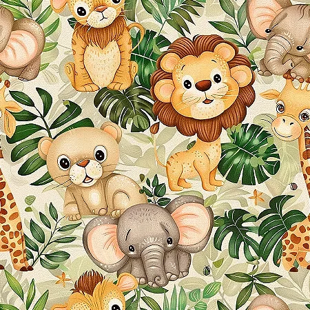 Tricoline Digital Safari Boho 01, 100% Algodão 50cm x 1,50mt