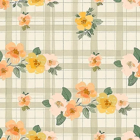 Tricoline Digital Floralzinho 05 Campestre, 50cm x 1,50mt