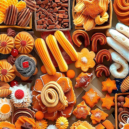 Tricoline Digital Cookie Churros, 100% Algodão 50cm x 1,50mt