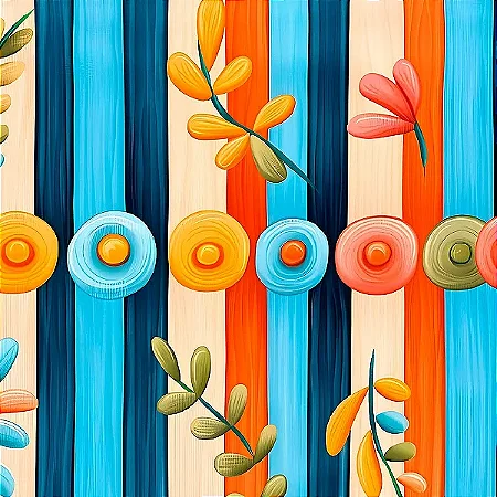 Tricoline Digital Blue Birds Listrado Decorado 50cm x 1,50mt