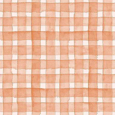 Tricoline Digital Xadrez Aquarela Peach 100%Alg 50cm x 1,50m