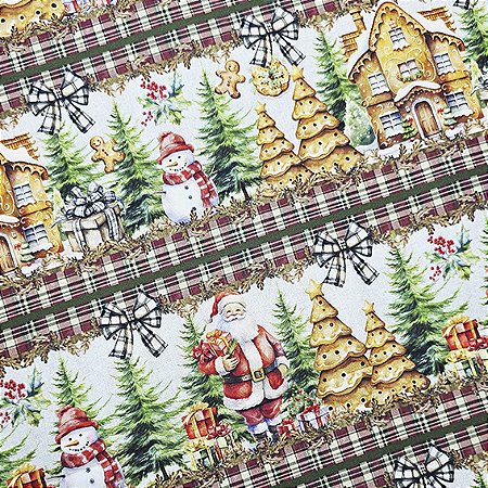 Tricoline Digital Barrado Vila de Natal, 50cm x 1,50mt