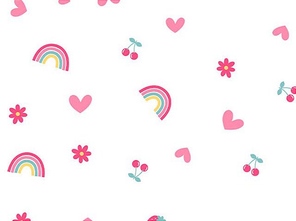 Tecido Tricoline Digital Arco Iris Rosa, 50cm x 1,50mt