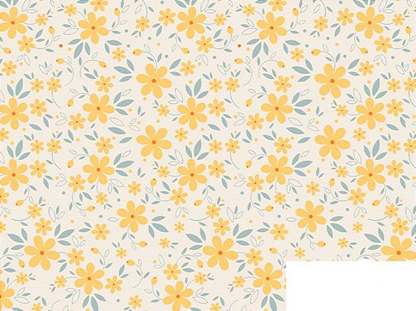 Cotton Linen Florzinhas 01, 80%Alg. 20%Linho, 50cm x 1,52mt