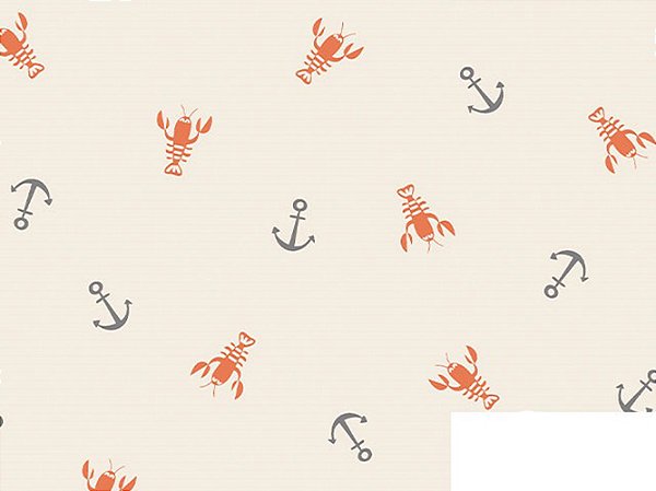 Cotton Linen Lagostas 01, 80%Algodão 20%Linho, 50cm x 1,52mt