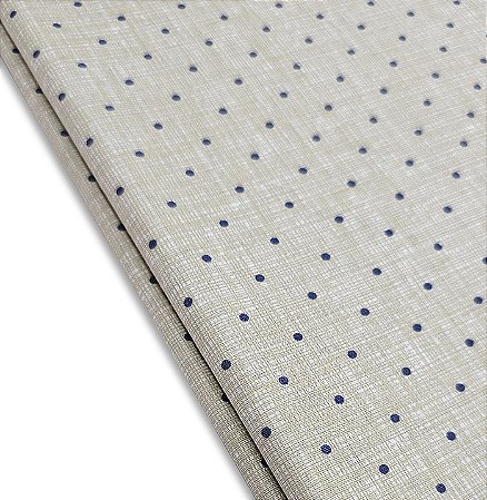 Tricoline Linho com Poá Azul, 100%Algodão, 50cm x 1,50mt