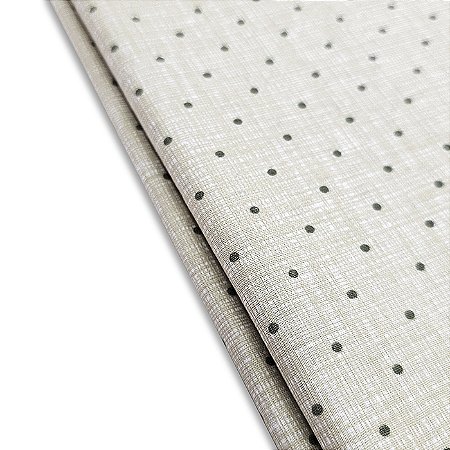Tricoline Linho com Poá Verde Militar 100%Alg. 50cm x 1,50mt