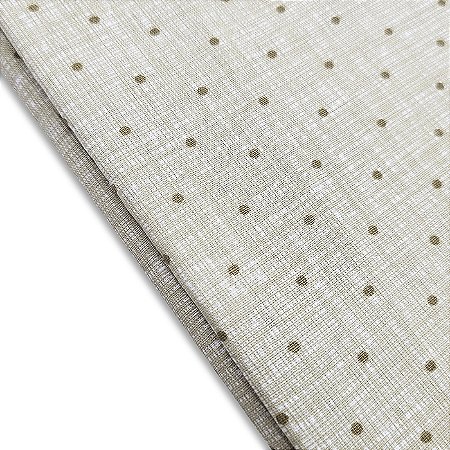 Tricoline Linho com Poá Bege, 100%Algodão, 50cm x 1,50mt