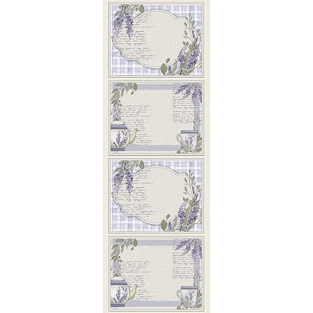 Tricoline Jogo Americano Mesa Chic Lavanda, 50cm x 1,50mt
