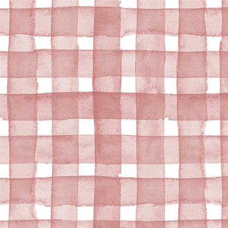 Tricoline Digital Xadrez Mesa Chic Rosê, 50cm x 1,50mt