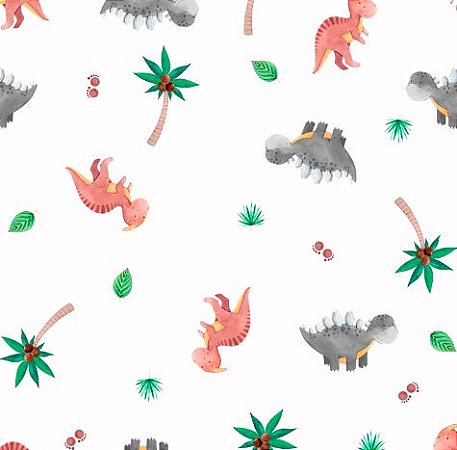 Fralda Mini Quadr. Digital Dinos e Coqueiros, 50cm X 75cm