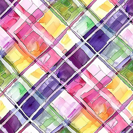 Tricoline Digital Amor Perfeito Xadrez, 100%Alg 50cm x 1,50m