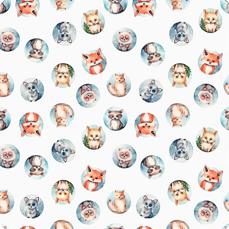 Fralda Mini Quadr. Digital Animais Diversos, 50cm X 75cm