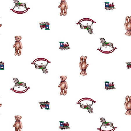 Tecido Flanela Est. Digital Brinquedinhos, 50cm X 78cm