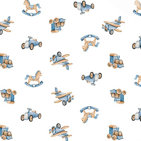 Tecido Fustão Dig. Brinquedos Menino, 100%Alg. 50cm x 1,50mt